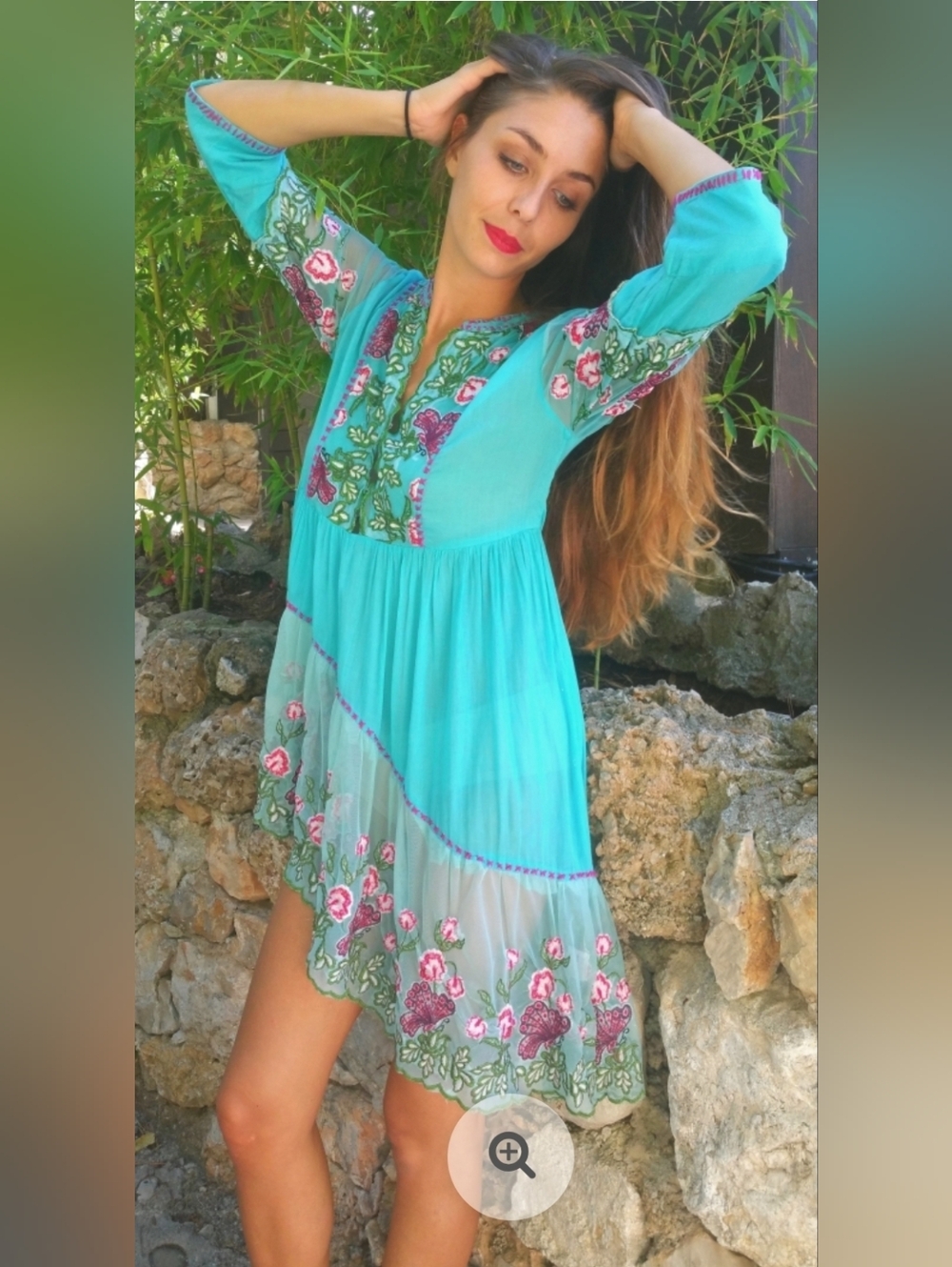 Antica Sartoria Eloise Tunic Dress Beach Cover- Up Size Large/XL